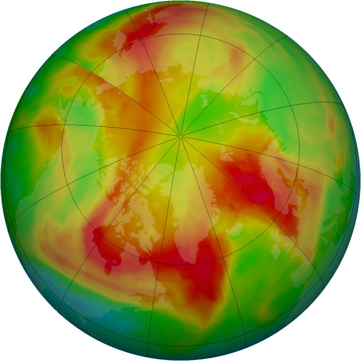 Arctic ozone map for 04 March 2015